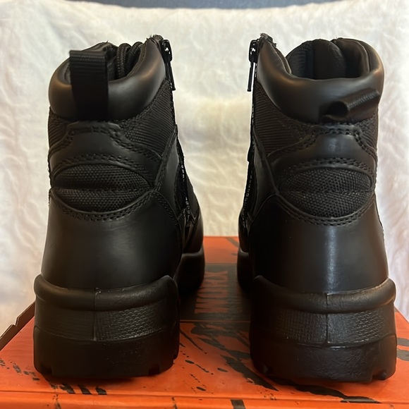 NEW MENS Black Leather Work Boots Size 8 1/2 WIDE, WORX by Red Wing Shoes - Picture 3 of 6